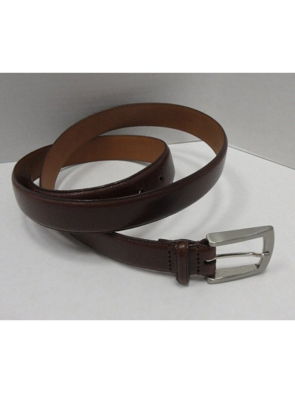 Brooks Brothers Belt 44 Genuine Leather Silver Buckle Dress Casual